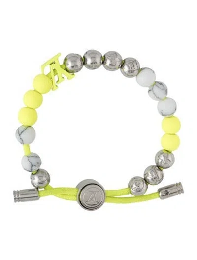 Pre-owned Louis Vuitton Enamel Monogram Adjustable Bead Bracelet, 9" In Multicolor