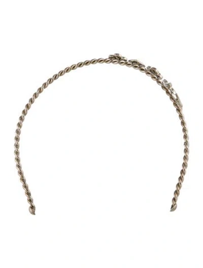 Pre-owned Louis Vuitton Enamel Sweet Headband In Silver