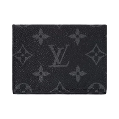Pre-owned Louis Vuitton Envelope Business Card Holder 'black Monogram Eclipse Canvas' | Men's Size Onesize