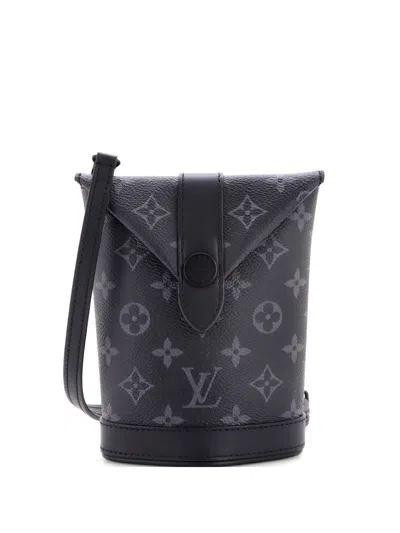 Pre-owned Louis Vuitton Envelope Pouch Monogram Eclipse Canvas Shoulder Bag In Black