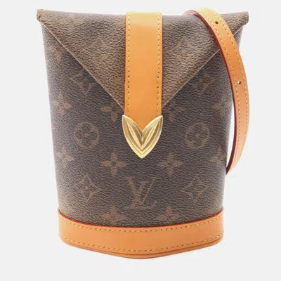 Pre-owned Louis Vuitton Envelope Pouch Shoulder Bag Monogram Dust Canvas Leather In Brown