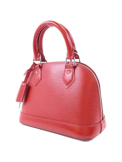 Pre-owned Louis Vuitton Epi Alma Bb Leather Tote Bag In Red