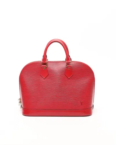 Pre-owned Louis Vuitton Epi Alma Pm Bag In Red