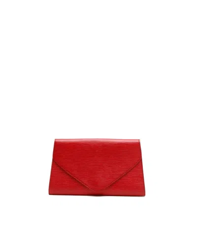 Pre-owned Louis Vuitton Epi Art Deco Clutch Bag In Red