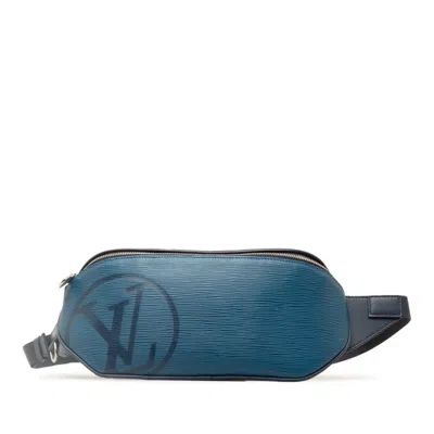 Pre-owned Louis Vuitton Epi Azur Blue Leather Pouch Sling Bag () In Azur, Blue