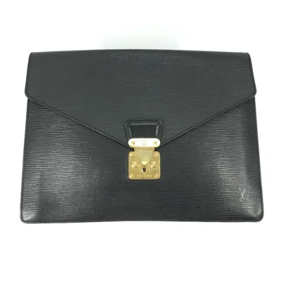 Pre-owned Louis Vuitton Epi Black Galle Noir Epi Leather Clutch Bag ()