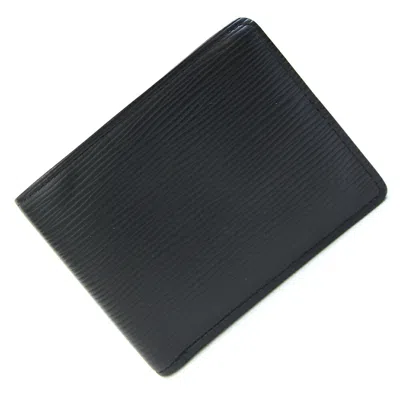 Pre-owned Louis Vuitton Epi Black Noir Epi Leather Bill Wallet (bi-fold) ()