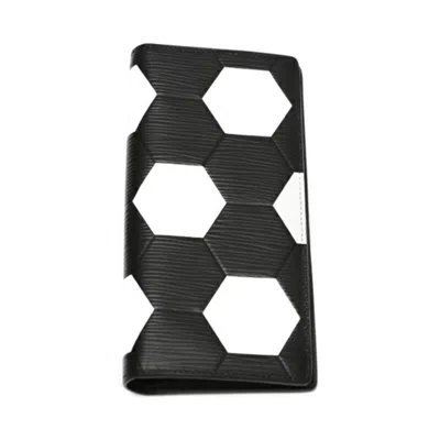 Pre-owned Louis Vuitton Epi Black Noir Epi Leather Long Bill Wallet (bi-fold) () In Black, Noir