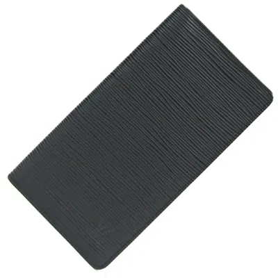 Pre-owned Louis Vuitton Epi Black Noir Epi Leather Long Bill Wallet (bi-fold) () In Black, Noir