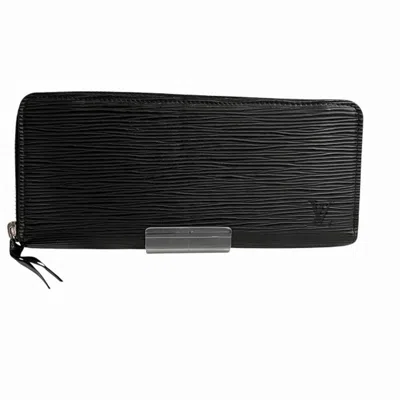 Pre-owned Louis Vuitton Epi Black Noir Epi Leather Long Wallet (bi-fold) ()