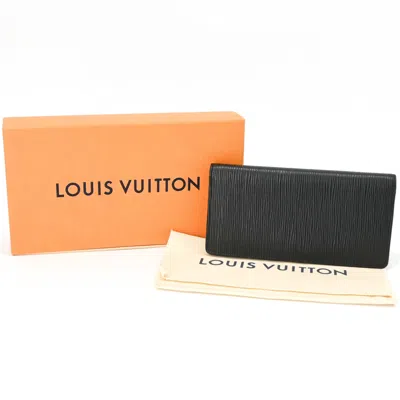 Pre-owned Louis Vuitton Epi Black Noir Epi Leather Long Wallet (bi-fold) ()
