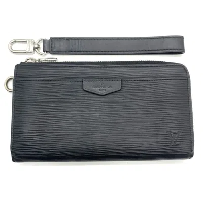 Pre-owned Louis Vuitton Epi Black Noir Epi Leather Long Wallet (bi-fold) ()