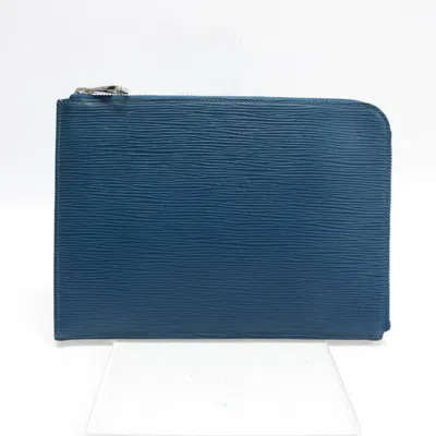 Pre-owned Louis Vuitton Epi Bleu Celeste Epi Leather Clutch Bag Pochette ()