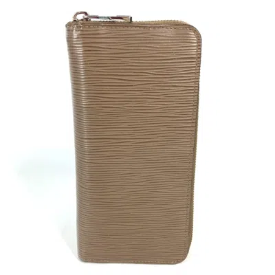 Pre-owned Louis Vuitton Epi Brown Taupe Epi Leather Long Wallet (bi-fold) () In Brown, Taupe