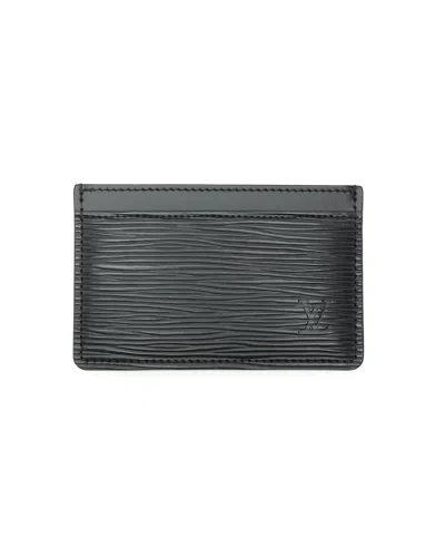 Pre-owned Louis Vuitton Epi Card Holder In Black