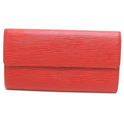 Pre-owned Louis Vuitton Epi Castilian Red Red Color Epi Leather Long Wallet (bi-fold) () In Castilian Red, Red Color
