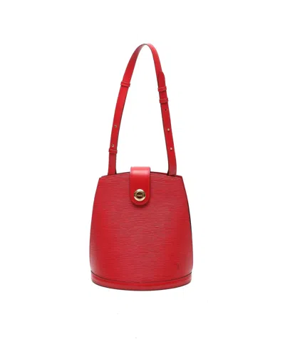 Pre-owned Louis Vuitton Epi Cluny Bucket Bag In Red
