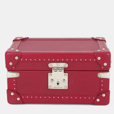 Pre-owned Louis Vuitton Epi Coffret Tresor Jewelry Box In Red