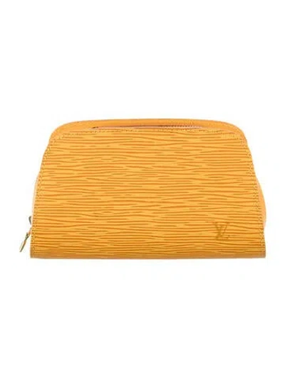 Pre-owned Louis Vuitton Epi Dauphine 17 Cosmetic Pouch In Yellow
