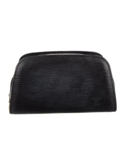Pre-owned Louis Vuitton Epi Dauphine Black Leather Cosmetic Pouch