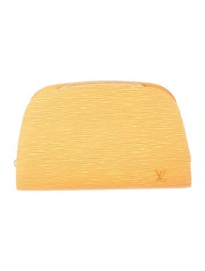 Pre-owned Louis Vuitton Epi Dauphine Cosmetic Pouch In Yellow