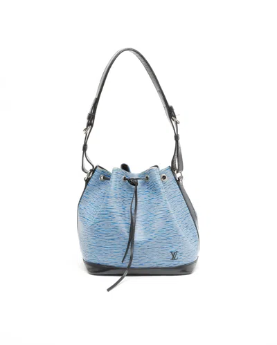 Pre-owned Louis Vuitton Epi Denim Petit Noé Bag In Blue