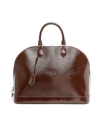 Pre-owned Louis Vuitton Epi Electric Alma Gm Bag In Burgundy