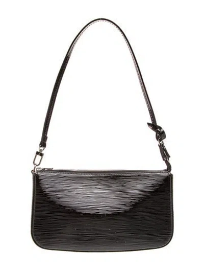 Pre-owned Louis Vuitton Epi Electric Leather Pochette Accessoires Nm In Black