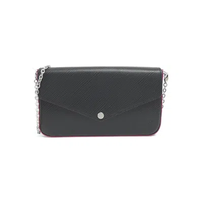 Pre-owned Louis Vuitton Epi Hot Pink Noir Leather Pochette Shoulder Bag () In Multi