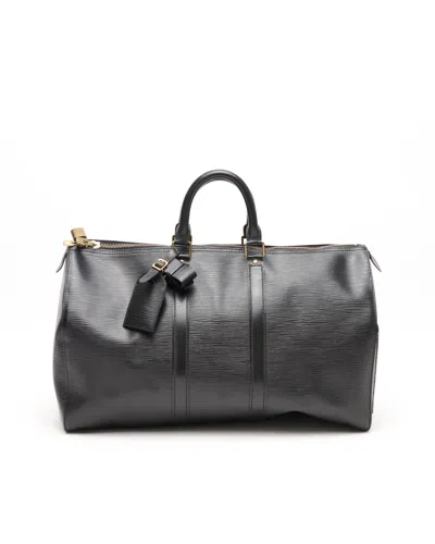 Pre-owned Louis Vuitton Epi Keepall 45 Weekend Bag In Black
