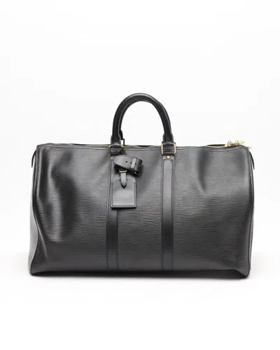 Pre-owned Louis Vuitton Epi Keepall 45 Weekend Bag In Black