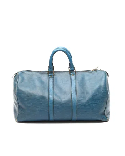 Louis Vuitton Epi Keepall 45 Weekend Bag In Blue