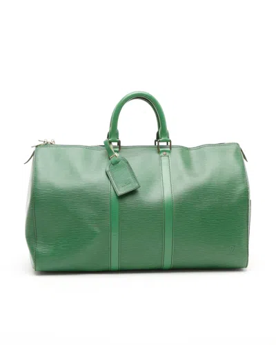 Pre-owned Louis Vuitton Epi Keepall 45 Weekend Bag In Green