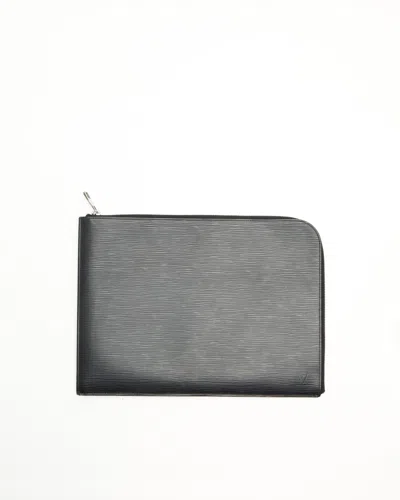 Pre-owned Louis Vuitton Epi Laptop Case, Size 15-inch In Black