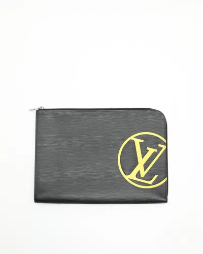 Pre-owned Louis Vuitton Epi Laptop Case, Size 16-inch In Black