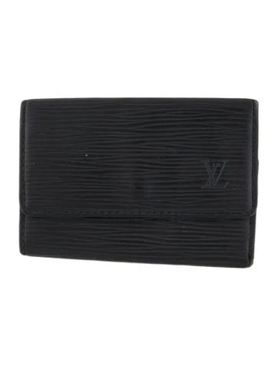 Pre-owned Louis Vuitton Epi Leather 5 Ring Key Holder In Black
