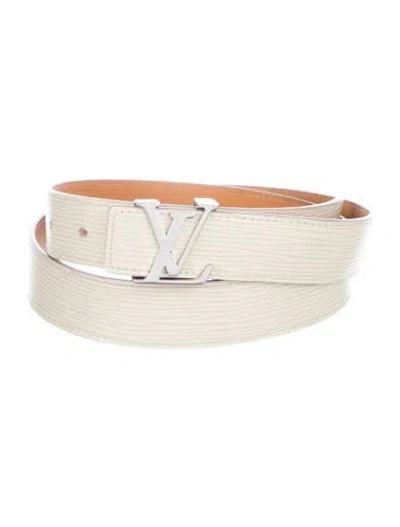 Pre-owned Louis Vuitton Epi Leather Belt Kit In White