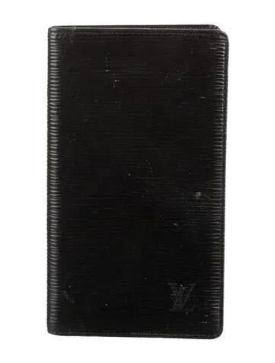 Pre-owned Louis Vuitton Epi Leather Bifold Wallet In Black