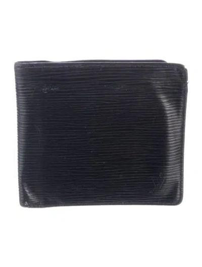 Pre-owned Louis Vuitton Epi Leather Bifold Wallet In Black