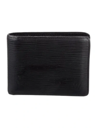 Pre-owned Louis Vuitton Epi Leather Bifold Wallet In Black