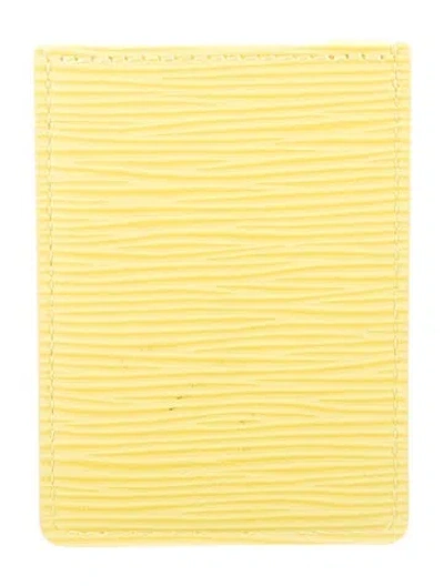 Pre-owned Louis Vuitton Epi Leather Card Case In Yellow