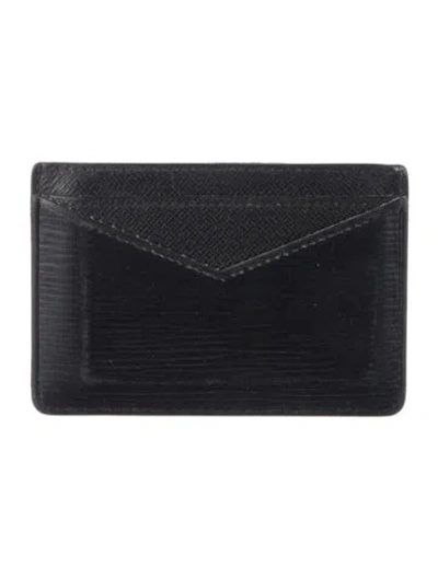 Pre-owned Louis Vuitton Epi Leather Card Holder In Black