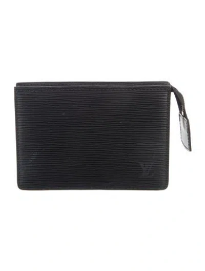 Pre-owned Louis Vuitton Epi Leather Card Holder In Black