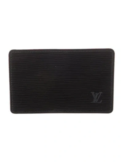 Pre-owned Louis Vuitton Epi Leather Card Holder In Black