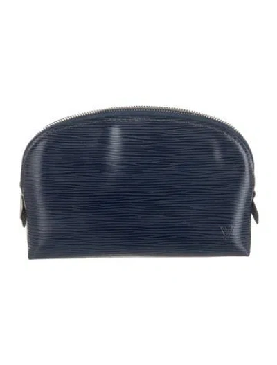 Pre-owned Louis Vuitton Epi Leather Cosmetic Pouch In Blue