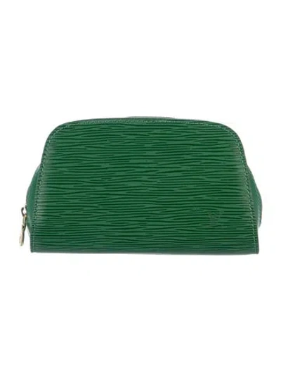 Pre-owned Louis Vuitton Epi Leather Cosmetic Pouch In Green