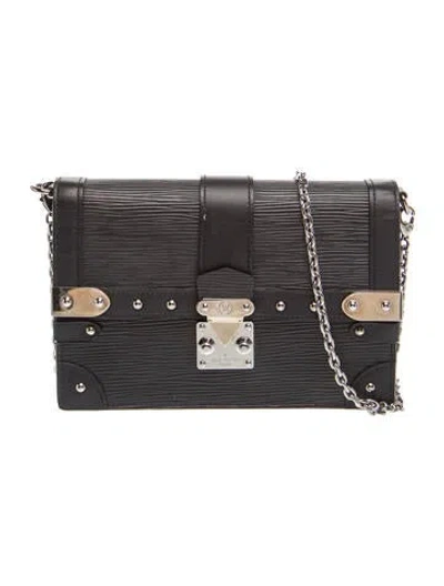 Pre-owned Louis Vuitton Epi Leather Epi Leather Trunk Chain Wallet In Black