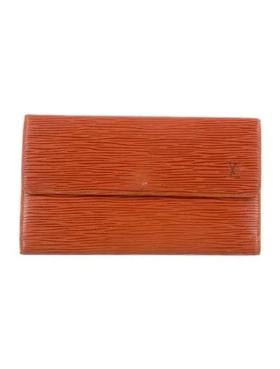 Pre-owned Louis Vuitton Epi Leather International Wallet In Brown