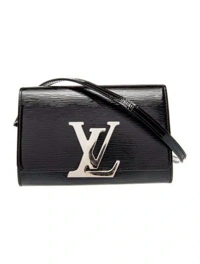 Pre-owned Louis Vuitton Epi Leather Louise Clutch Pm In Black