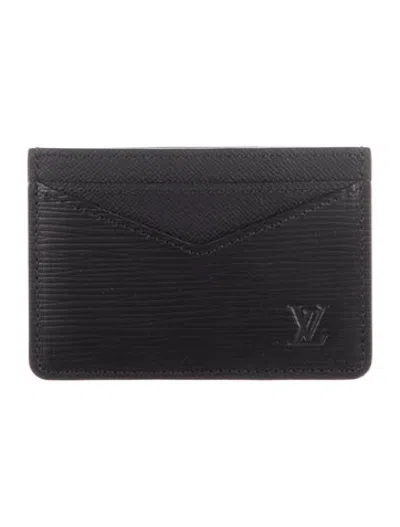 Pre-owned Louis Vuitton Epi Leather Multicartes Card Holder In Black
